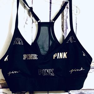 Women’s / Junior Pink Black Sports Bra Size Small S